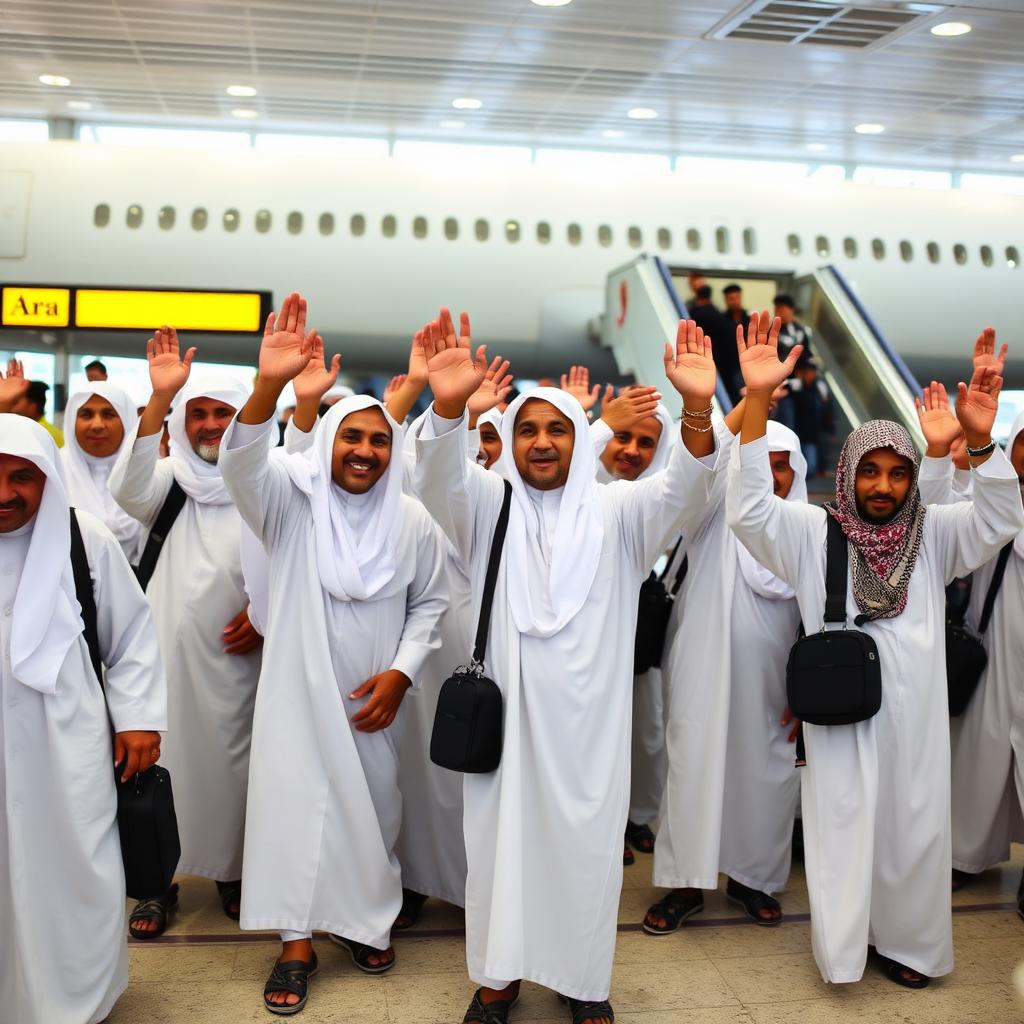 Pilgrims departing for Umrah